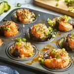 Salmon Sushi Bake Muffin Tin