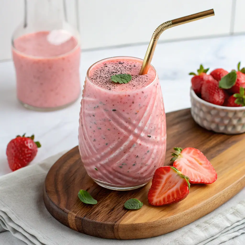 Strawberry Banana Chia Seed Smoothie