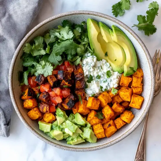 Sweet Potato Taco Meat Cottage Cheese Bowl 