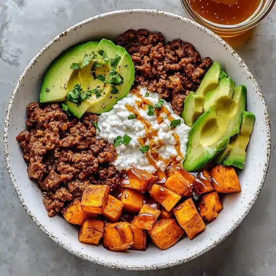 spicy mango version of viral cottage cheese taco bowl