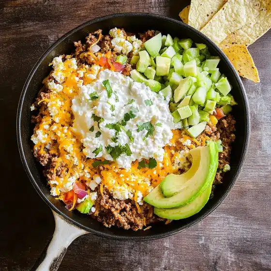 Toppings for low carb taco bowl with cottage cheese