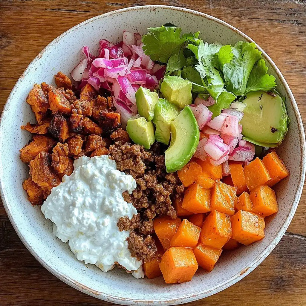 Sweet Potato Taco Cottage Cheese Bowl