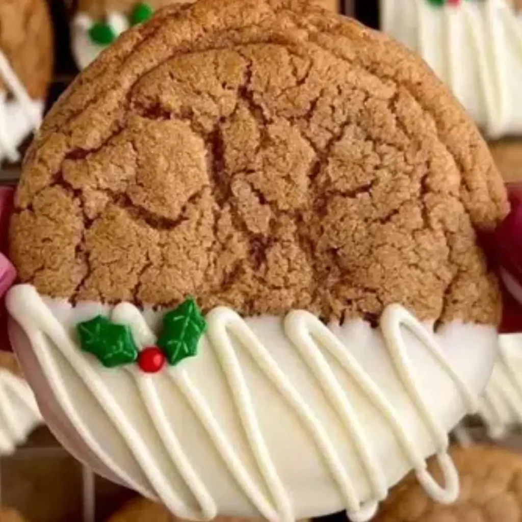 Chewy Maple Cinnamon Cookies Soft Festive and White Chocolate Dipped 2 Chewy Maple Cinnamon Cookies