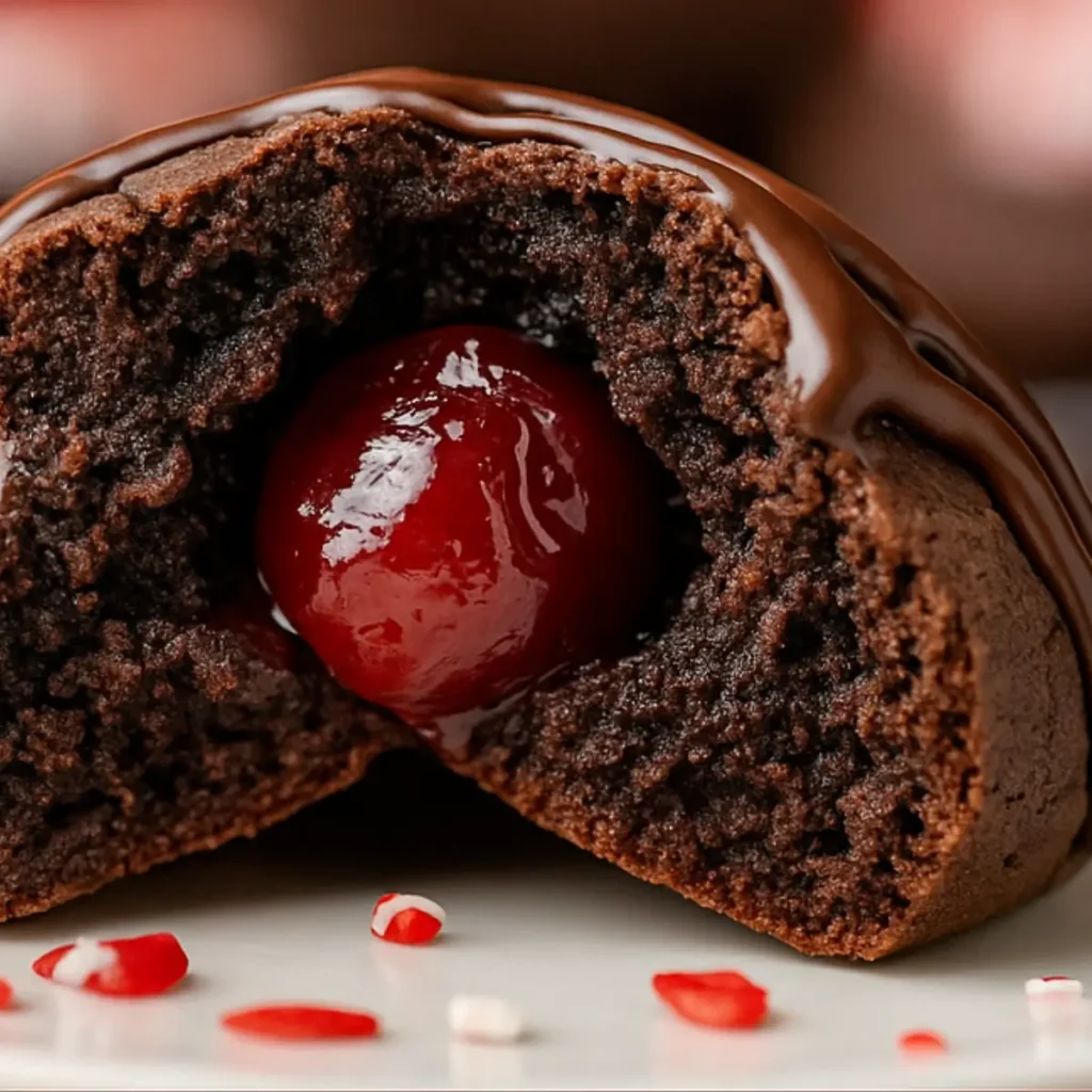 Chocolate Cherry Cordial Christmas Cookies 2 Chocolate Cherry Cordial Christmas Cookies