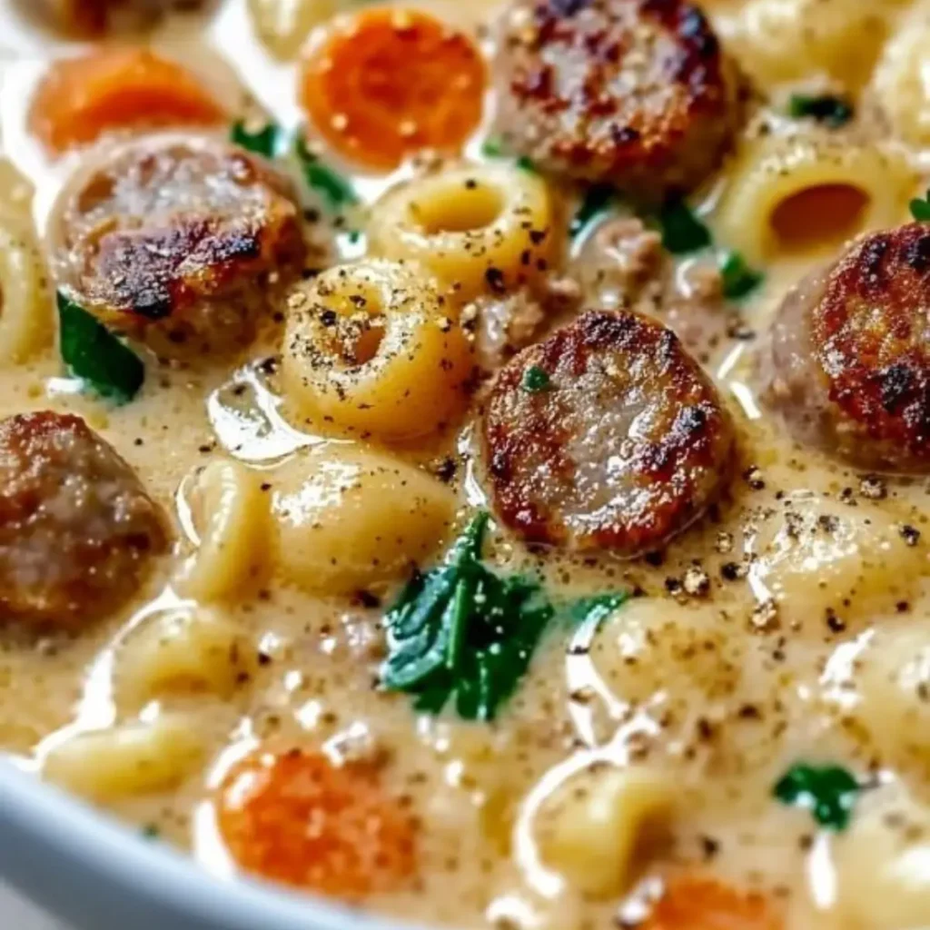 Creamy Parmesan Ditalini Soup with Italian Sausage 2 Creamy Parmesan Ditalini Soup with Italian Sausage
