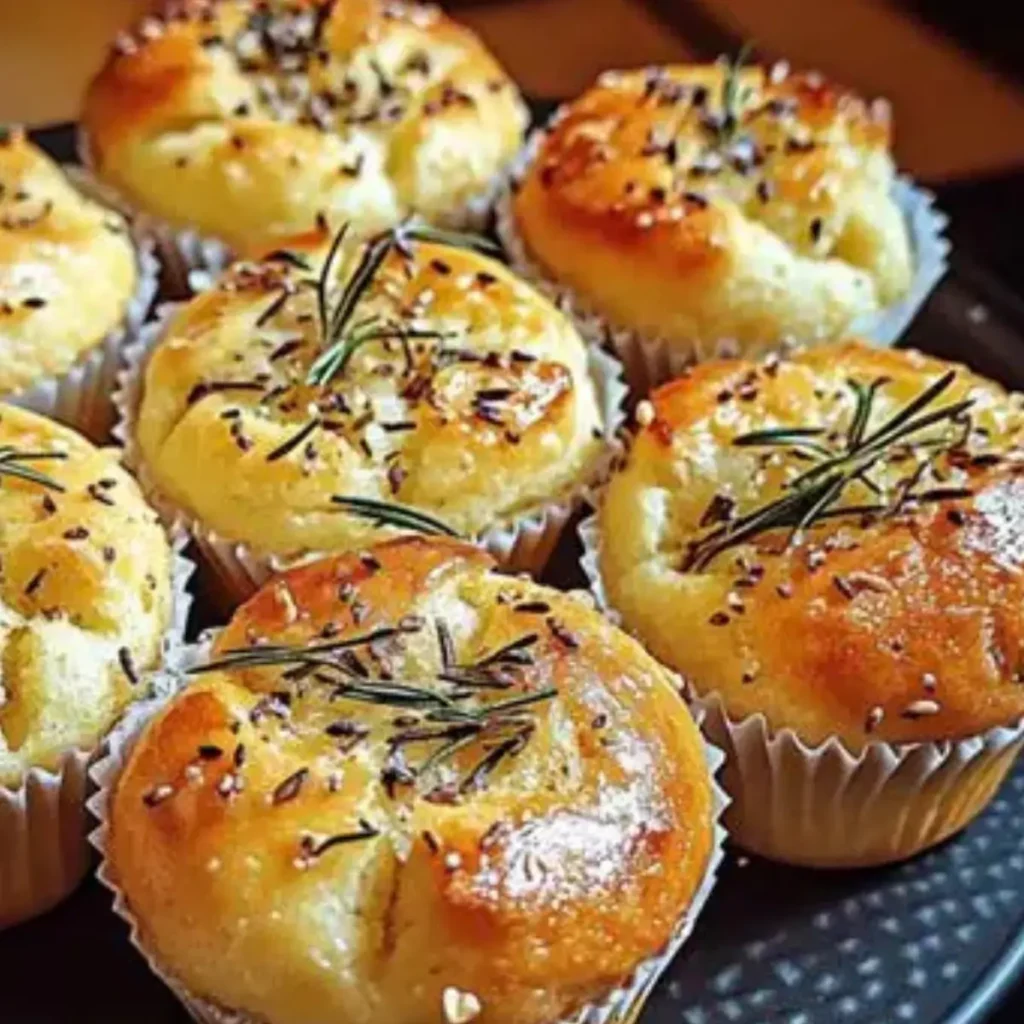 Easy Garlic Rosemary Focaccia Muffins 3 Easy Garlic Rosemary Focaccia Muffins