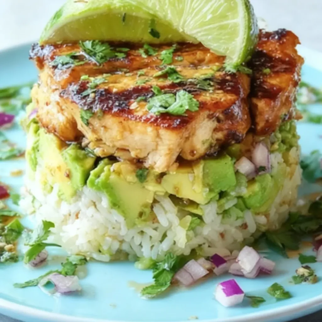 Honey Lime Chicken & Avocado Rice Stack Fresh, Zesty, and Nourishing 2 Honey Lime Chicken Avocado Rice Stack Honey Lime Chicken & Avocado Rice Stack Fresh, Zesty, and Nourishing