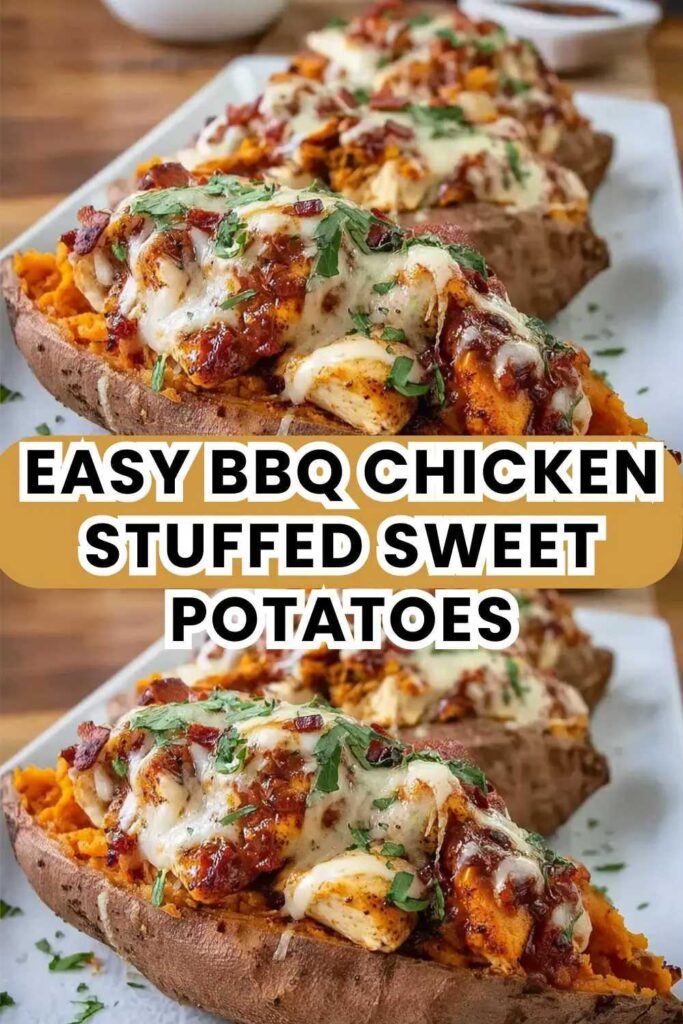 Easy BBQ Chicken Stuffed Sweet Potatoes