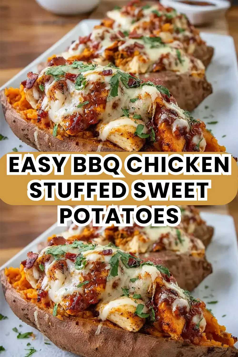 Easy BBQ Chicken Stuffed Sweet Potatoes for Dinner | Best Healthy Comfort Food Recipe