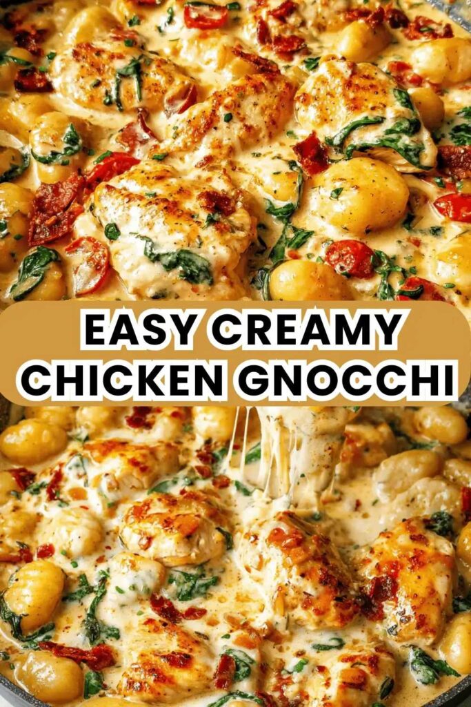 Easy Creamy Chicken Gnocchi Skillet for Dinner